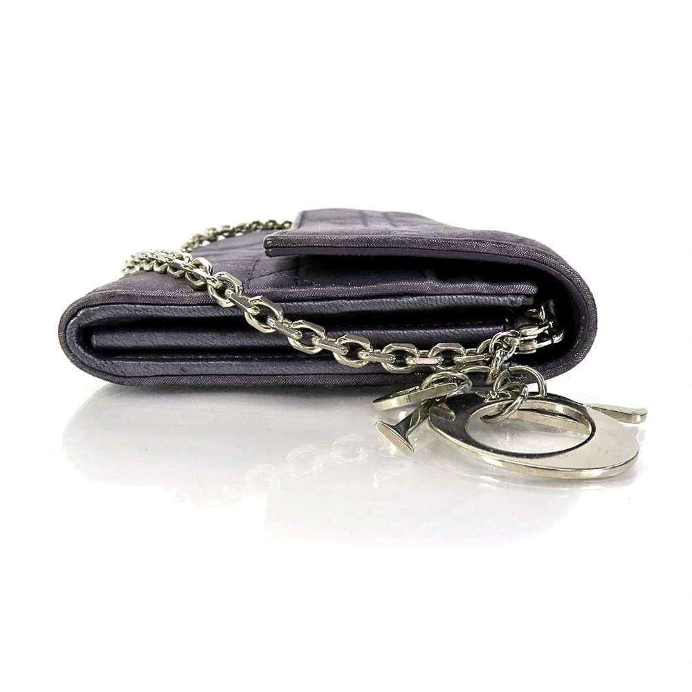 Dior Elegant Purple Quilted Wallet